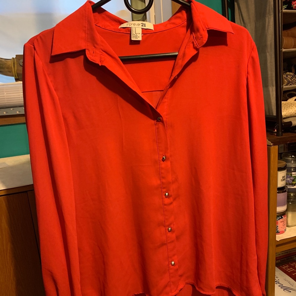 Chiffon button down shirt